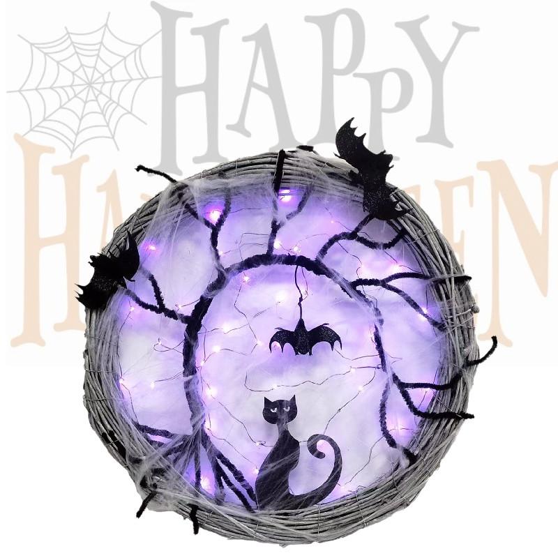 Halloween Garland Flower Decoration Front Door Home Furnishing Party Wreath