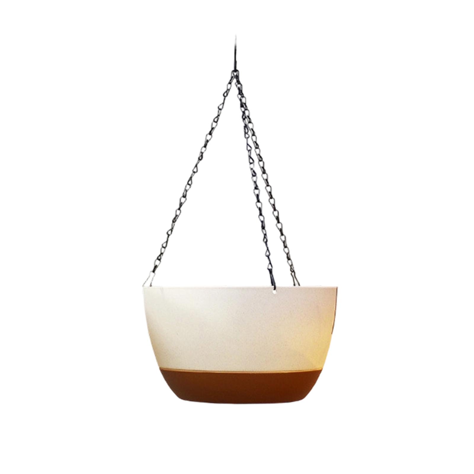 

Самополивающийся подвесной кашпо, Подходит для комнатных и уличных растений, Съемный поддон для дренажа. S белый