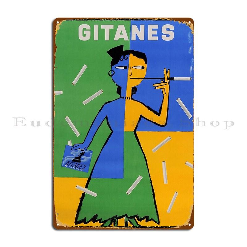 Сигареты Gitanes Металлическая табличка Гостиная Бар Настенная роспись Печать Печатная Жестяная вывеска Постер 20x30cm