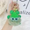 Cartoon Unique Plush Rabbit Fur Keychain Colorful Pom Pom Decoration For Bags Accessories And