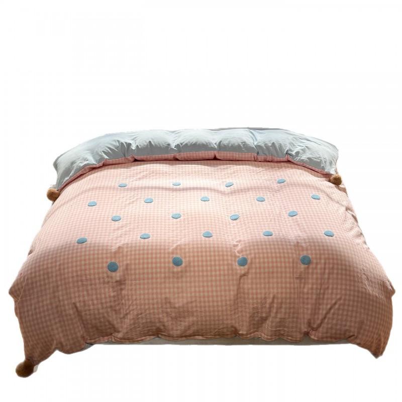 Cartoon Embroidery Bedding Set Dorm Bed Sheet Pillowcase Comforter Cover Soft Home Textile