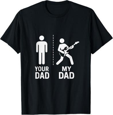 Tuo papà Il mio papà Chitarrista Artista Basso Papà Festa del papà Maglietta