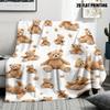 A Cartoon Teddy Bear Patterned Fleece Blanket That Is Soft, Comfortable, Easy to Care For, And Portable, Making It an Ideal Choi