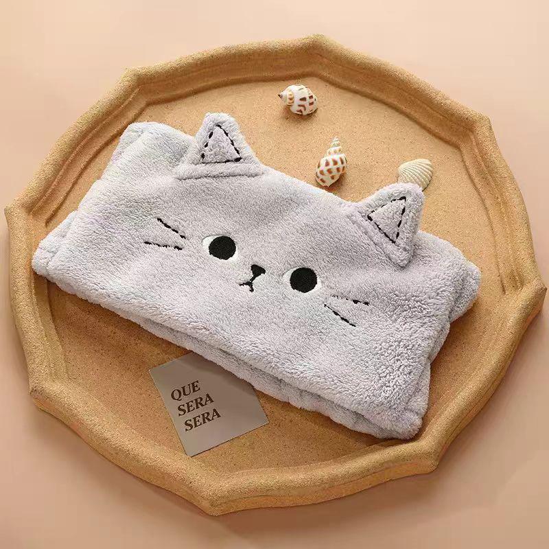Cinnamon Embroidered Absorbent Dry Hair Cap for Children & Adults
