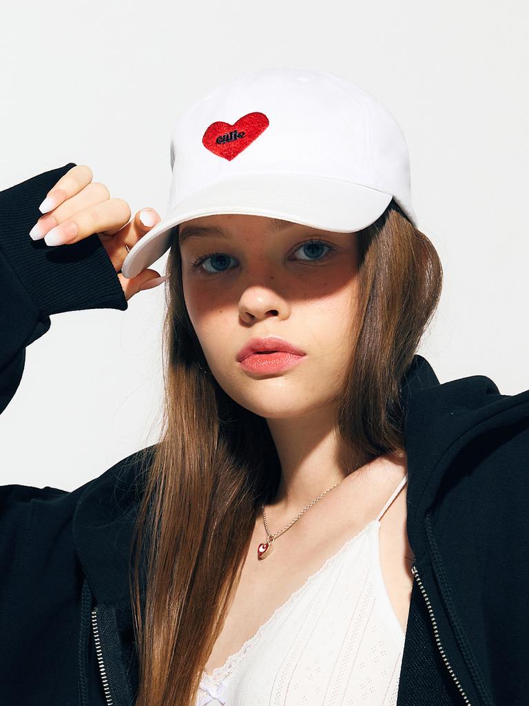 ASIF CALIE Calie Heart Ball Cap White