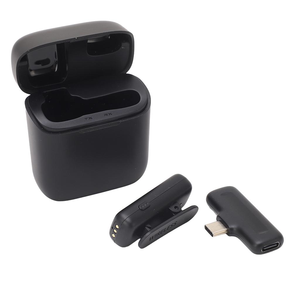 Lavalier Microphone Noise Reduction Lavalier Mic with Charging Case for Video Recording Interview Vlog Live Streaming