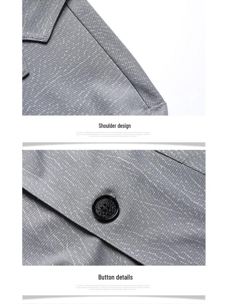 2025 Spring/Summer Men's Breathable Stretch Casual Plus-Size Single-Breasted Jacket