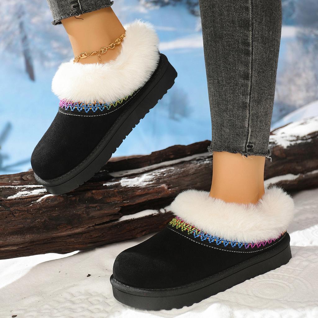 Large-size Fleece Thickened Warm Snow Boots for The Fall/winter of 2025 New One-legged Slips