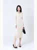 Elegant Women's Knit Dress Temperament Retro Neck Knit Dress Fall Winter Fashion Women's Inside Take Long Sleeved Sweater Skirt Dresses for Women 2025