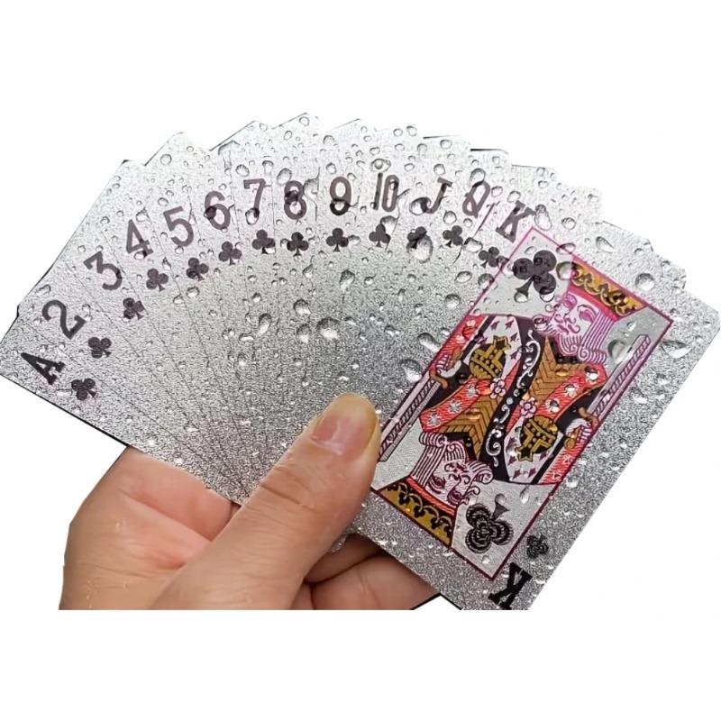 Carte da Gioco Poker Impermeabili Oro Argento Gruppo Carte da Gioco PVC Colore Gioco di Magia Pacchetto Dmagic Gioco da Tavolo Collezione Regalo