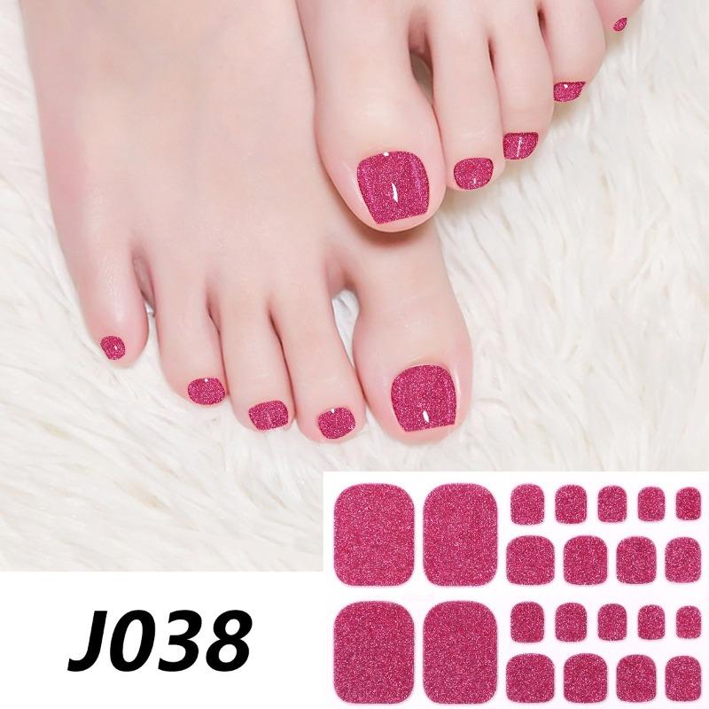 The New Pure Foot Stickers with Glitter Are Now Available for Full Checkered Nail Art