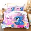 Hot Sale 3D Cool Stitch Cute Anime Kids Duvet Cover with Pillowcases Cartoon Bedding Sets Gifts for Girls Boys Kids Adults
