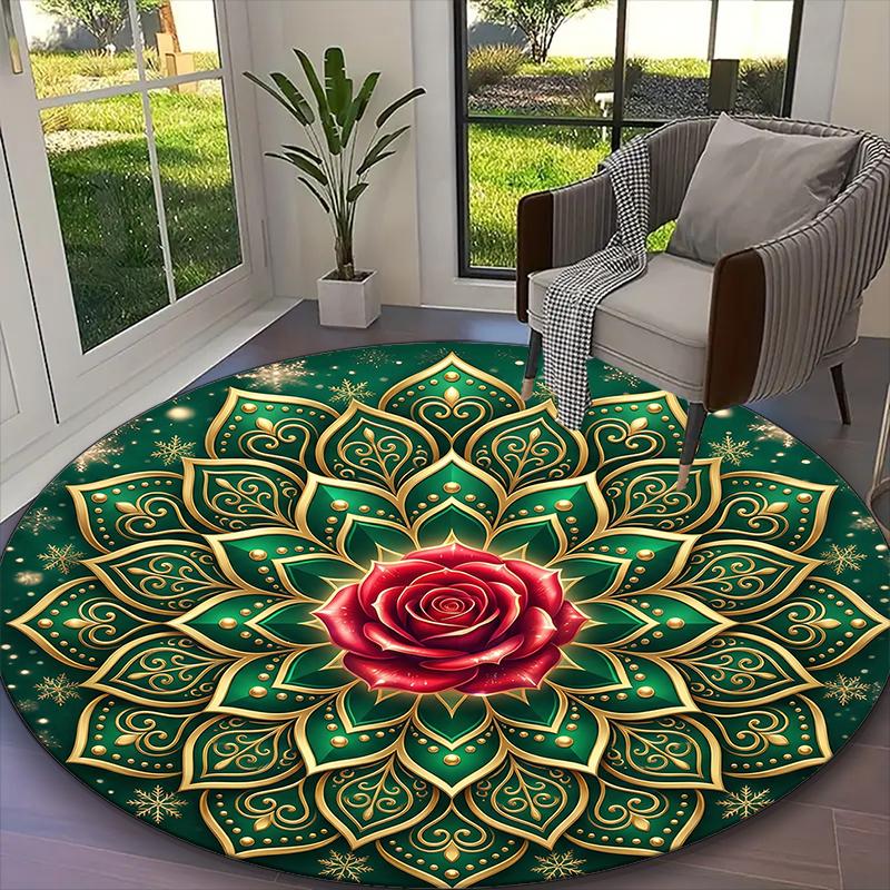 

Datura Flower Carpet, Non-slip Office Chair Rug, Digital Print Home Round Rug, Unique Festival Decorations Diameter 60cm