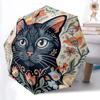 1pc Cat Floral Automatic Opening/Closing Folding Umbrella with 8 Ribs,Windproof Portable Sunshade Umbrella Holiday Gift Yy260401021