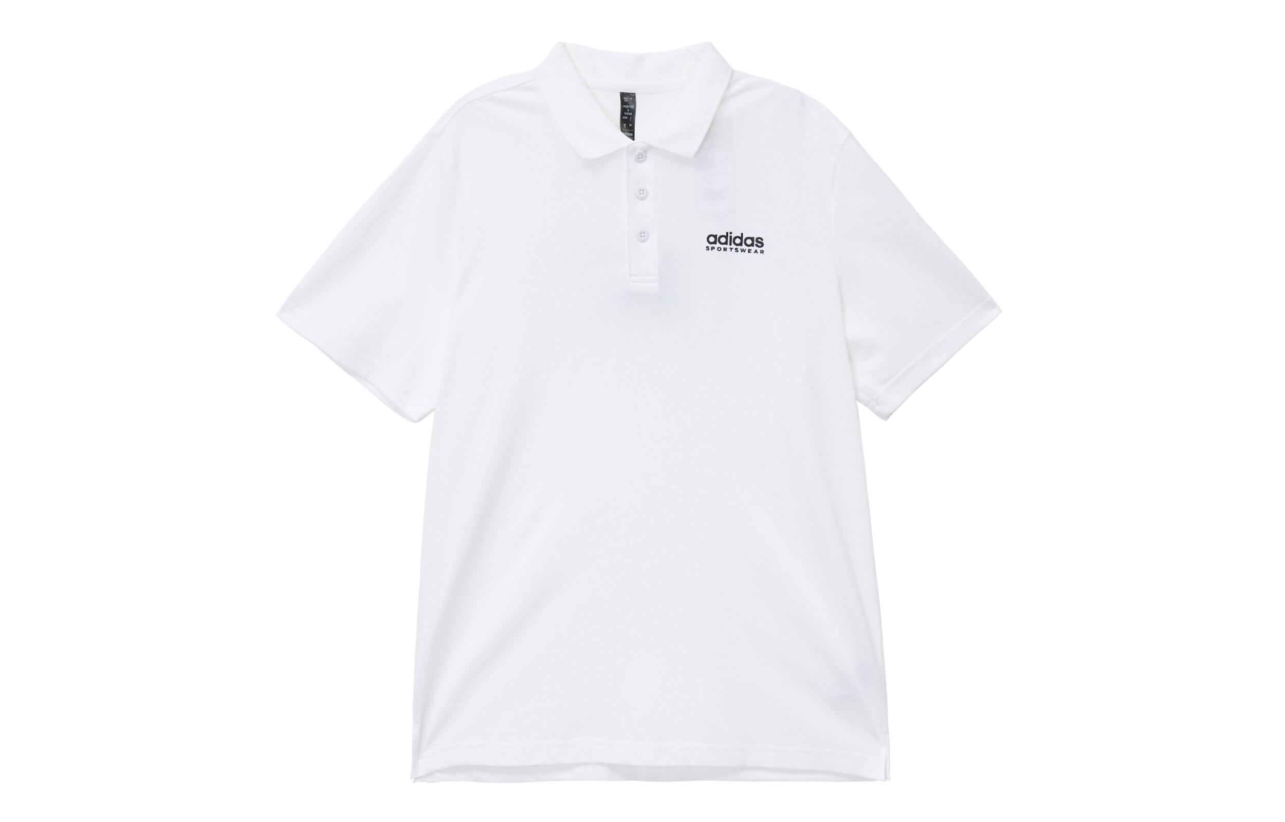 Adidas Polo Shirts Men s White Polo Collar Moderate Straight Fit JI9056 2XL
