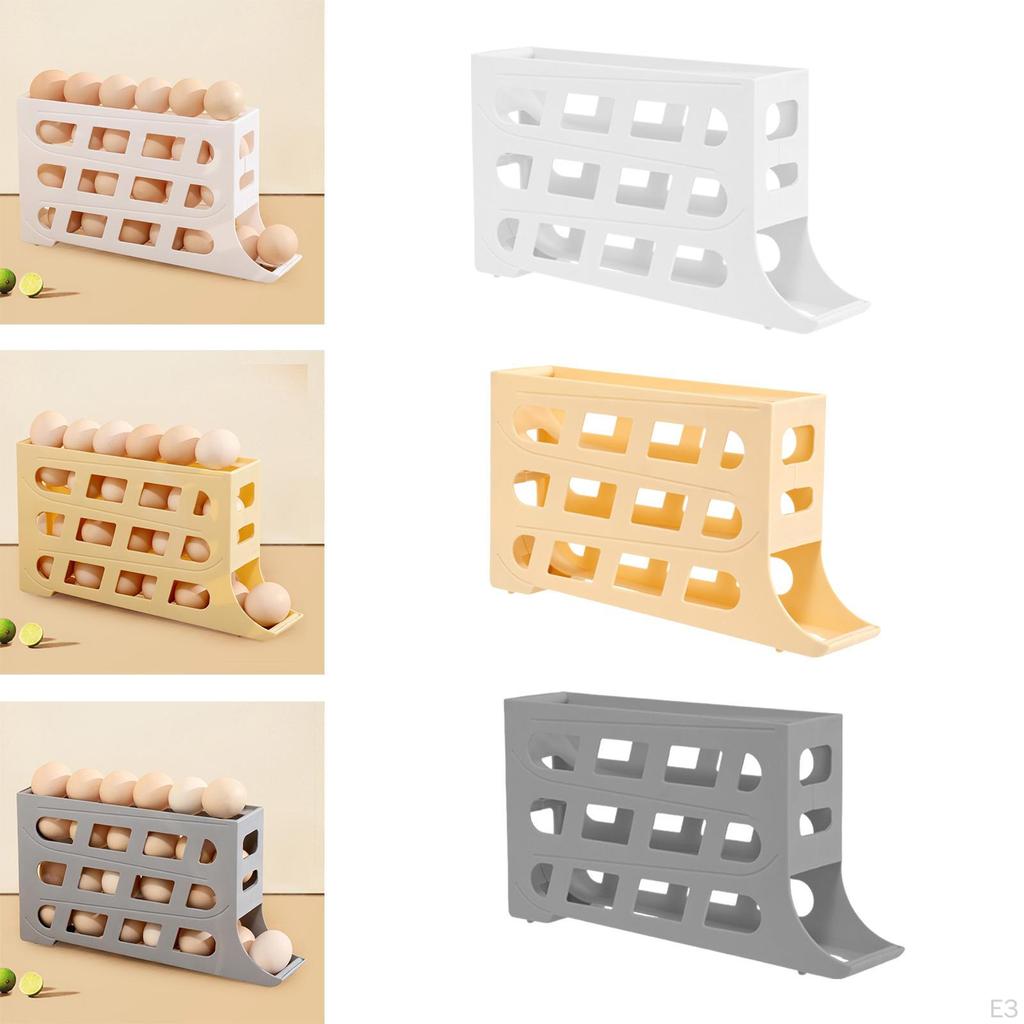 Automatischer Roll-Down-Ei-Spender, frische Ablage, Organizer, Eierbehälter für