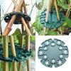 ,  Tray For Gardens, Plastic-coated Steel Pipe Fixed Bracket For Plant , Green  Round Disc Flower Suppor