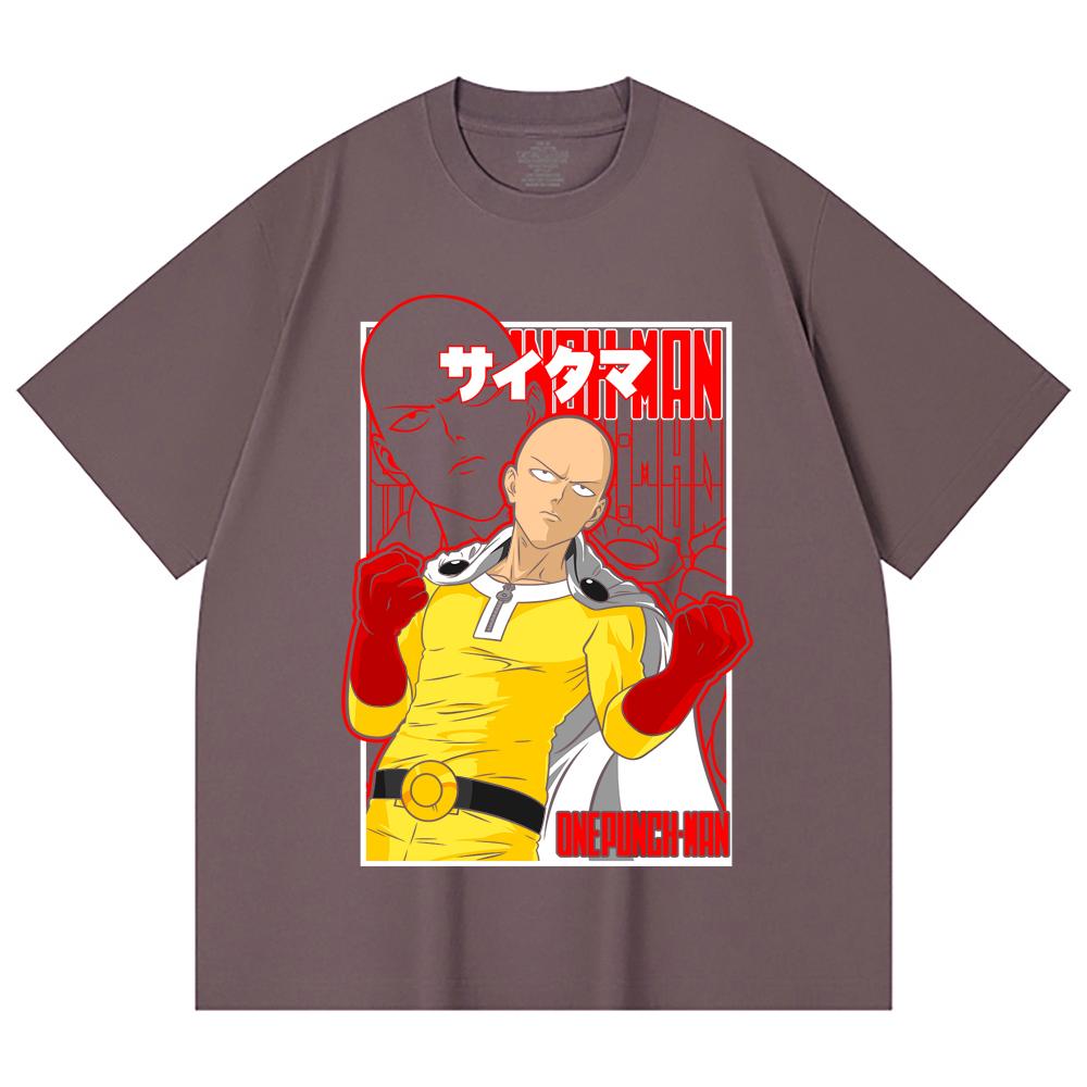 T-shirt Unisex Pesante 100% Cotone 230 g/m² con Stampa Saitama One Punch Man V7