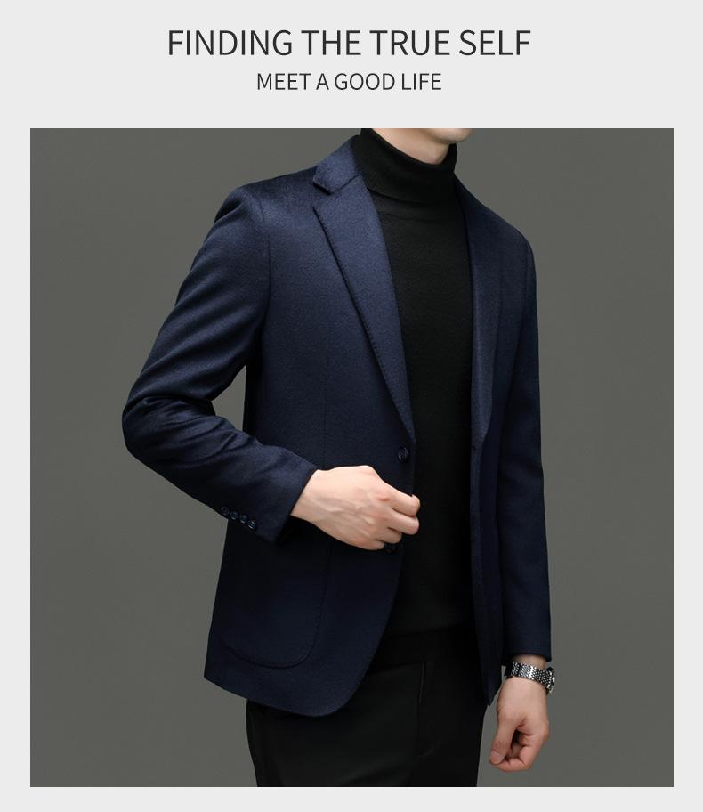 Herren Leichter Luxus Wollanzug - Schlank geschnittene Jacke für Herbst/Winter