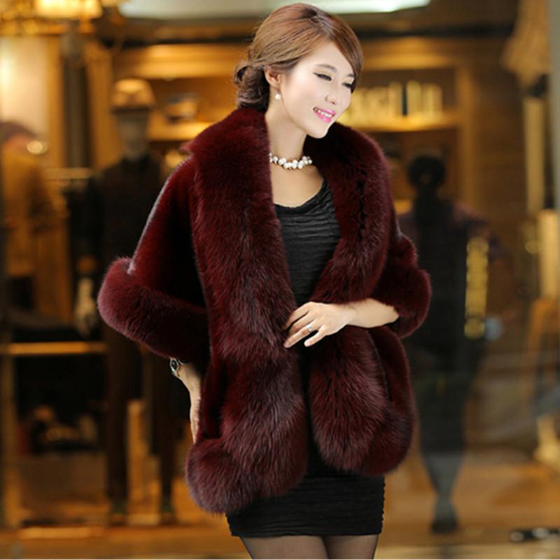 Europe, America, autumn and winter imitation fur coat temperament shawl bridal warm cape cape wedding clothing