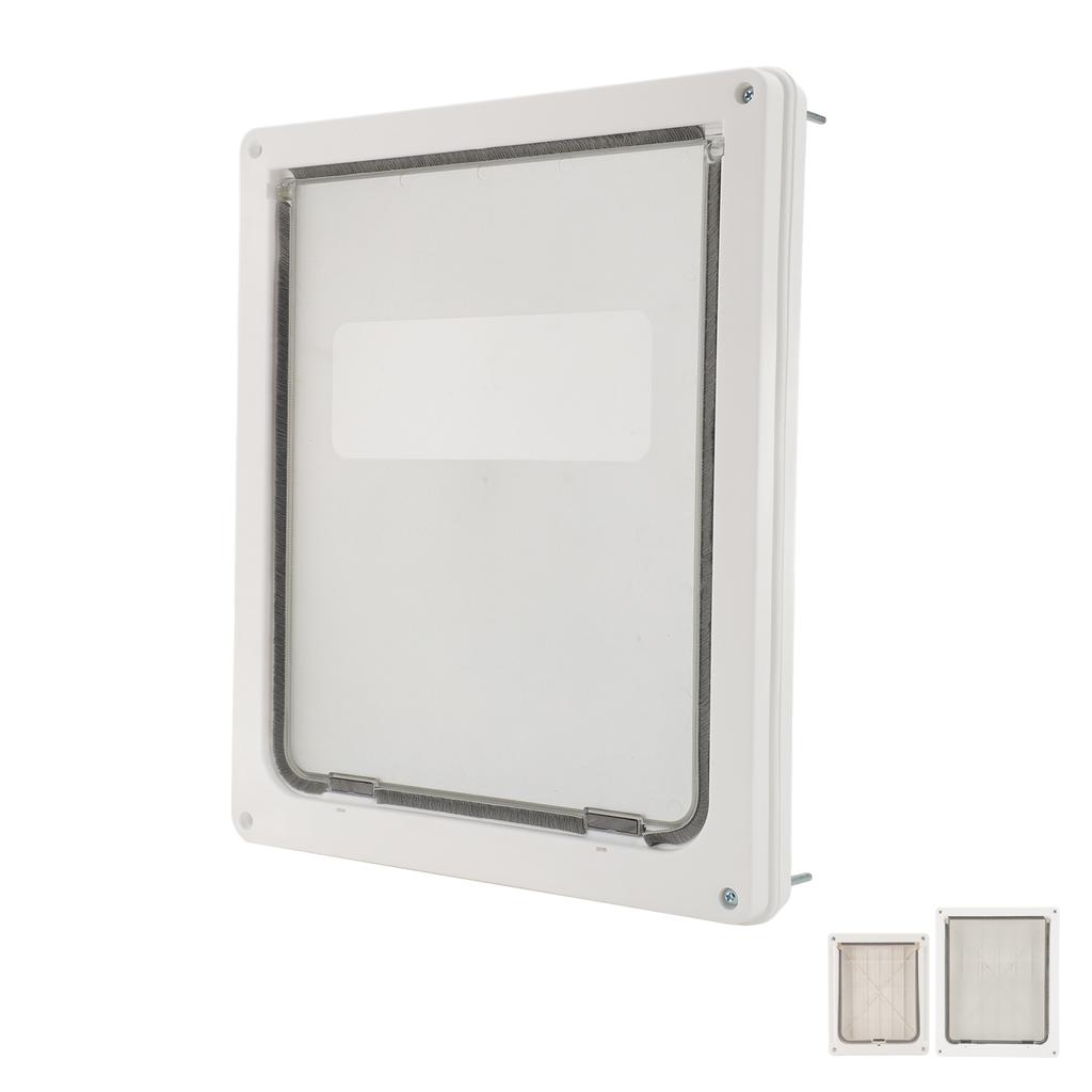 Pet Flap Door Noiseless 2 Way Weather Resistant Interior Exterior Cat Dog Door for Pet Crate Enclosu