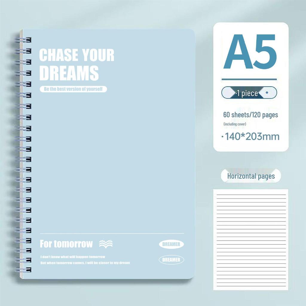Super Thick Spiral Notebook B5, Lined, High Appearance A5, Perfect for High School Exam Prep.