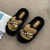Fashion Shoes Home Slippers Women's Platform Winter Footwear Pantofle Fur Flip Flops Slides Beige Heeled Sandals Massage 2025 Plush