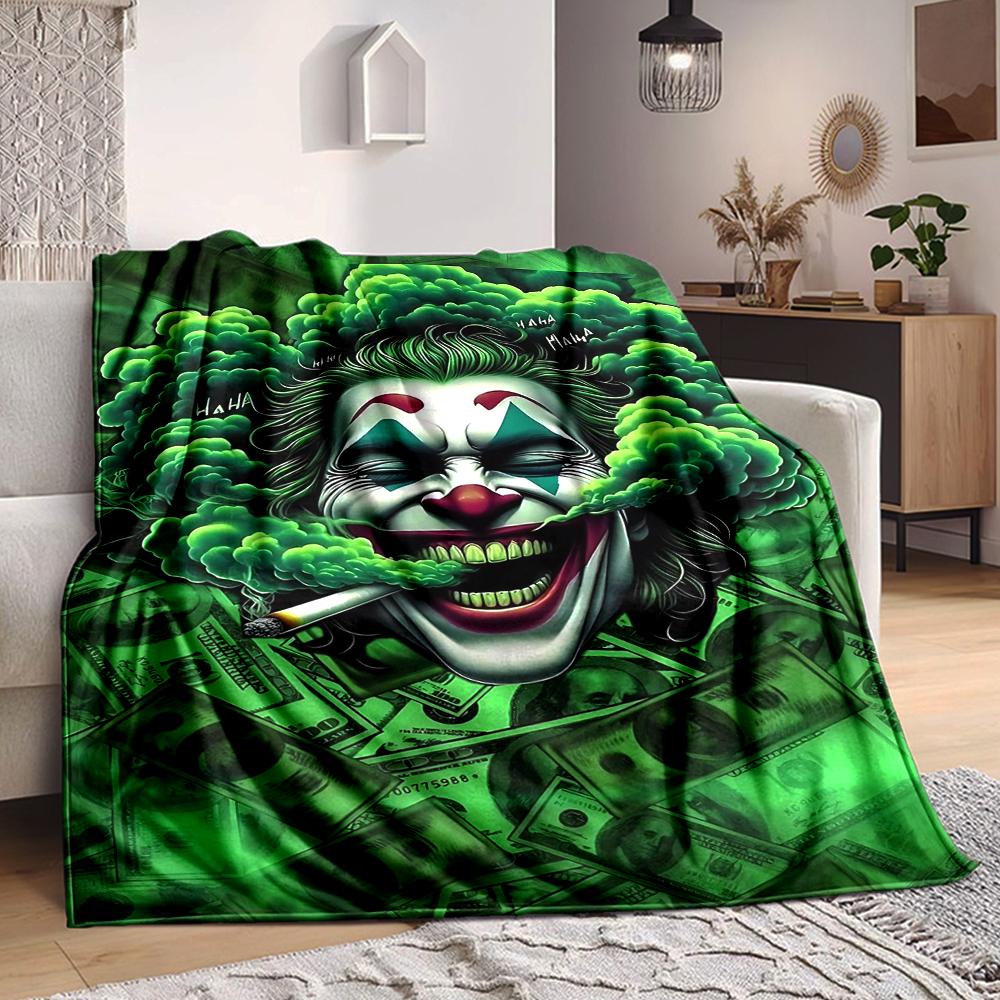 1Pc Money Clown Blanket Soft And Comfortable Casual Warm Camping Travel Christmas Halloween Xmas Gift M929232
