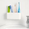 Plastic 5 Slots Toothbrush Organizer Drainable Wall Mounted Toothbrush Holder Space Saving with Divider Toothpaste Holder