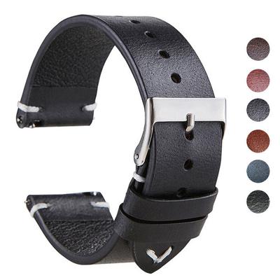 Schnellverschluss-Armband, Rindsleder-Uhrenarmband, Leder-Uhrenarmband, Öl-Wachs-Leder, 18 mm, 20 mm, 22 mm