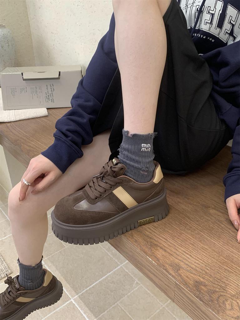 Women's Leather Sports Shoes Woman 2024 Trend Brand Women's Height Increasing Sneakers Tennis Replicas Original Zapatos De Mujer