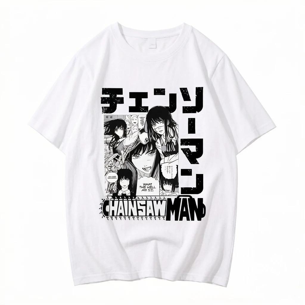 New Chainsaw Man Reze Mitaka Asa Tee Anime High Quality Cotton Short Sleeved T-shirt Men Women Summer Casual Street Wear Y2k