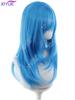 XIYUE Synthetic Long Straight High Level Wig Light Blue with Cosplay Wig with Bangs for Women Natural Hair Heat Resistant Fiber