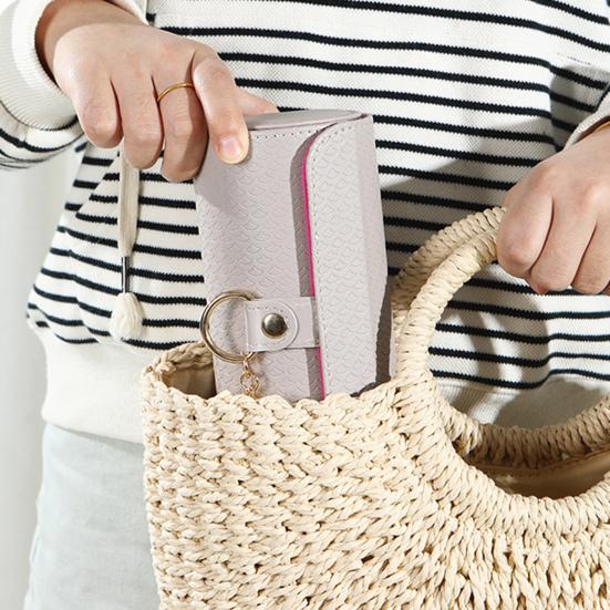 Tiered Travel Jewelry Case Faux Leather Jewelry Storage Roll Box with 3 Compartments Portable Jewelry Organizer for Necklaces Rings Earrings Bracelets