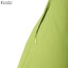 ZANZEA Women Casual V-Neck Summer Short Sleeve Solid Color Dress