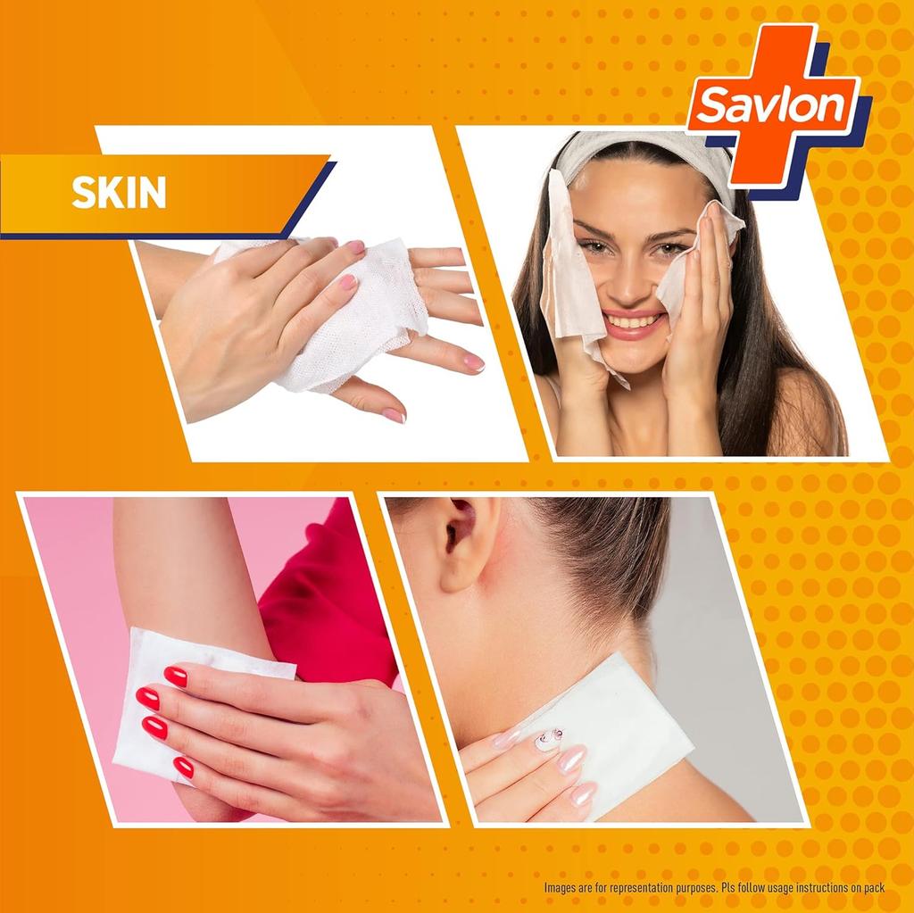 Savlon Germ Protection Wet Wipes Thick Soft 72 Wipes Pack of 2 for Hands Body Surfaces