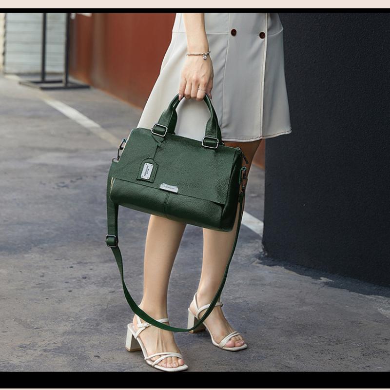 European and American Style Clamshell Soft Leather PU Leather Portable Crossbody Bags Simple Casual Large-capacity Female Bag