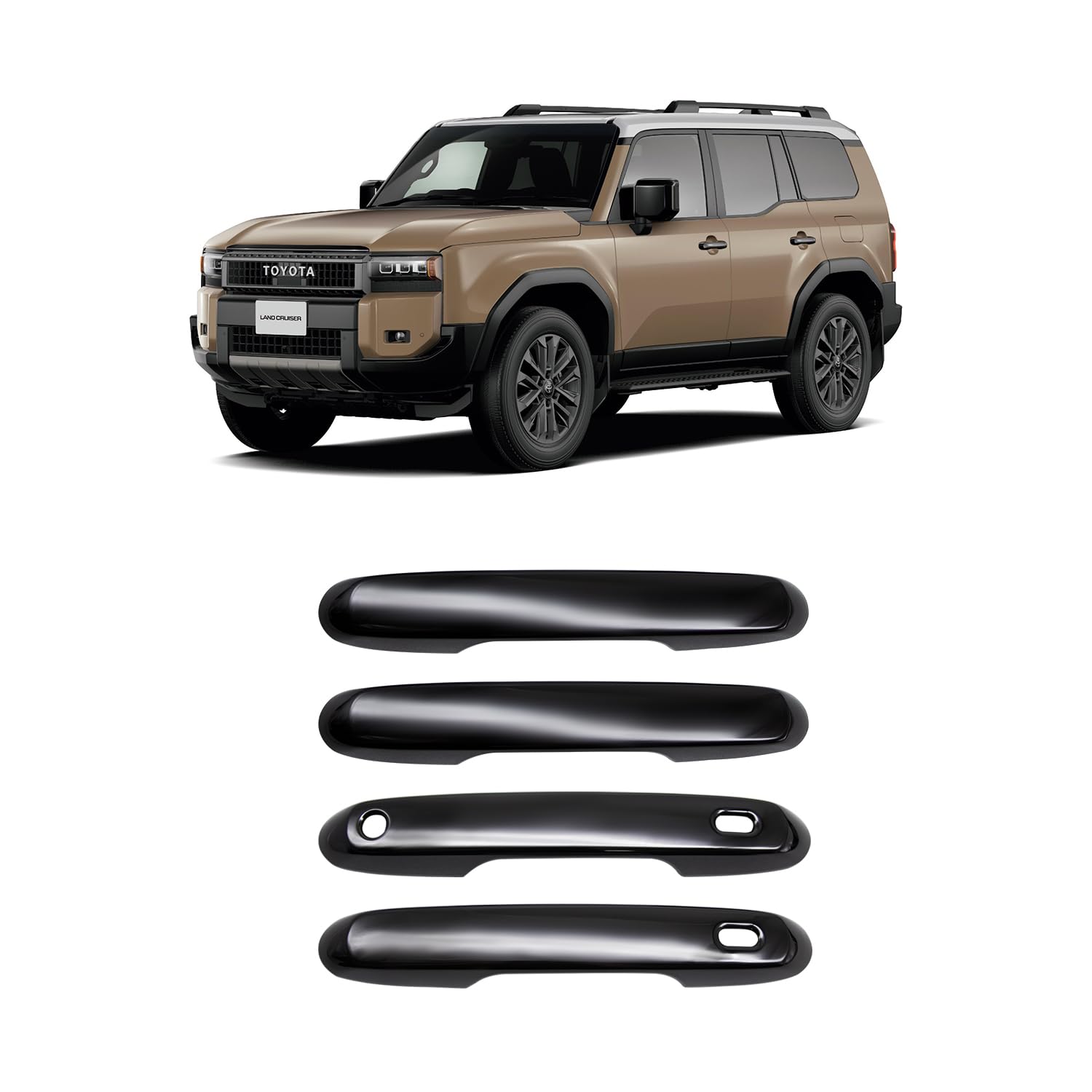 

MEKOMEKO Накладки на дверные ручки для Toyota Land Cruiser серии 250 и ручка двери дверная панель из АБС-пластика пиано (2024 позже), Накладки, Декор, Экстерьер,
