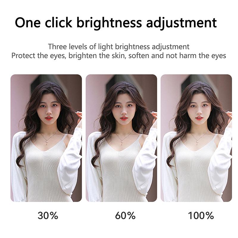 Luz de Anillo Lámpara Flash de Relleno para Teléfono Móvil Clip Portátil Atenuación de Tres Niveles Mini Duradera Práctica 10 LED Anillo para Selfies Belleza