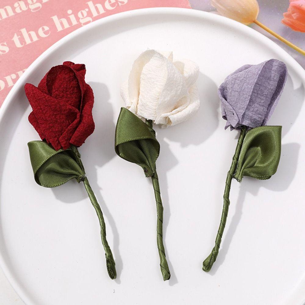 

5PCS Handmade Clothing Patch Rose Flower Clothes Appliques Fabric Tulip Clothes Decoration фиолетовый