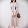 Women's 100% Wool Slimming Over-the-Knee Knitted Dress for Autumn/Winter