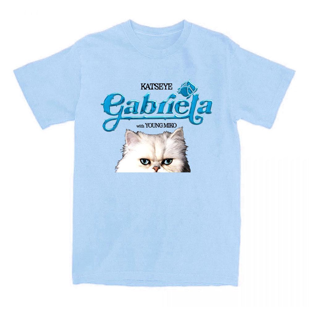 KATSEYE Gabriela Young Miko Remix T-shirt Cartoon Cat Graphic Print Tshirts Short Sleeve Fashion Women T Shirt Streetwear Unisex