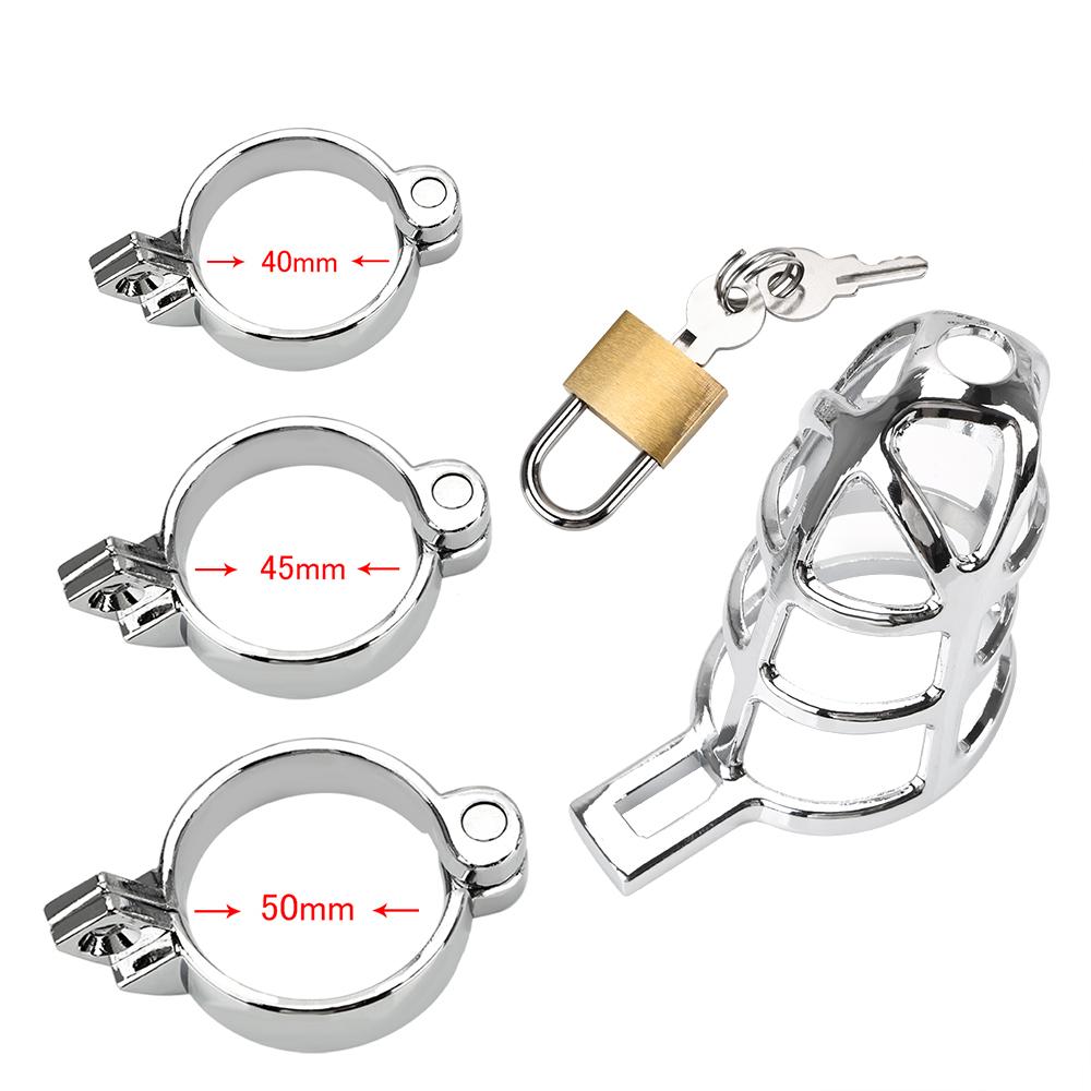 Penis Cock Ring Sleeve Lock Sex Toys for Men 40/45/50mm Sex Products Male Chastity Device Metal Cock Cage Lockable Chastity