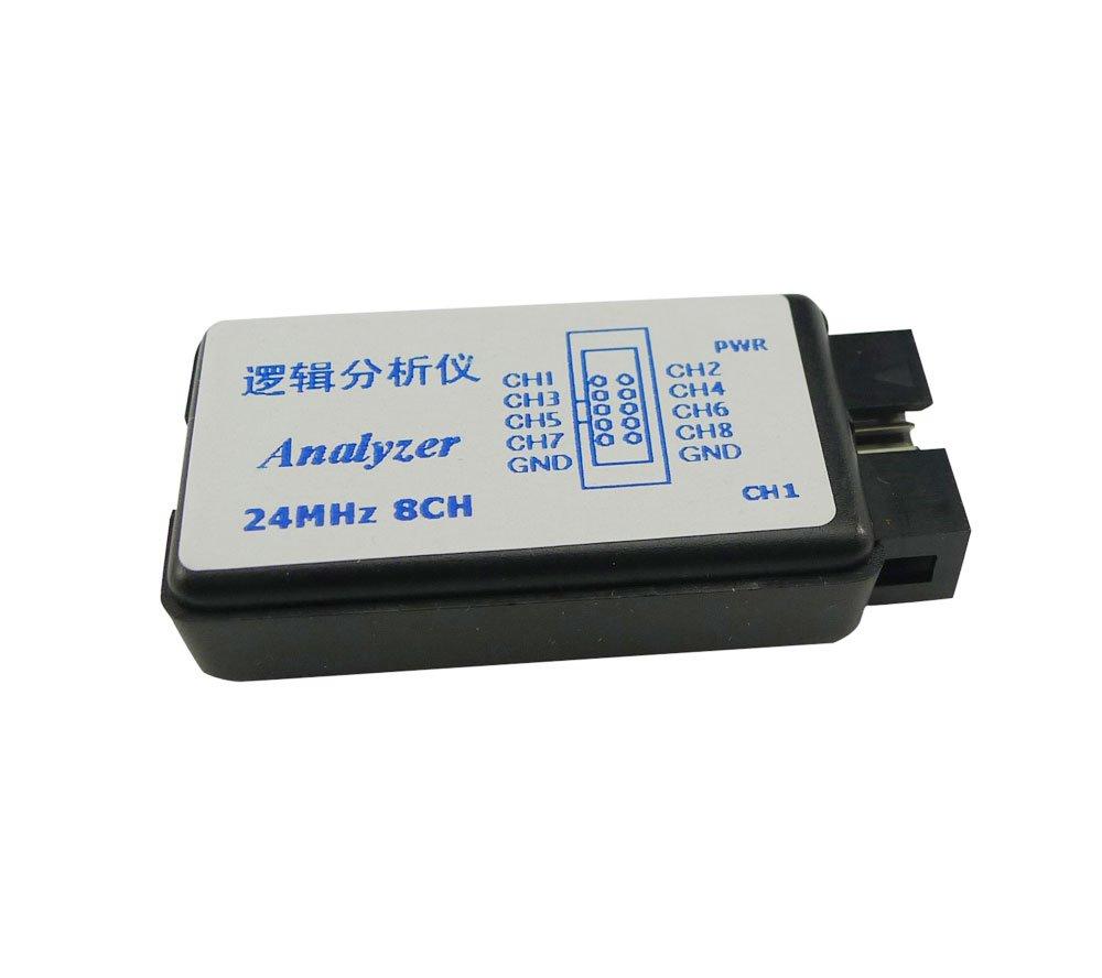 KKHMF 24MHz 8-Channel USB Logic Analyzer - 8CH Logic Analyzer with UART, IIC, SPI, Debugging, MCU, FPGA, and ARM Compatibility [Domestic Shipping]
