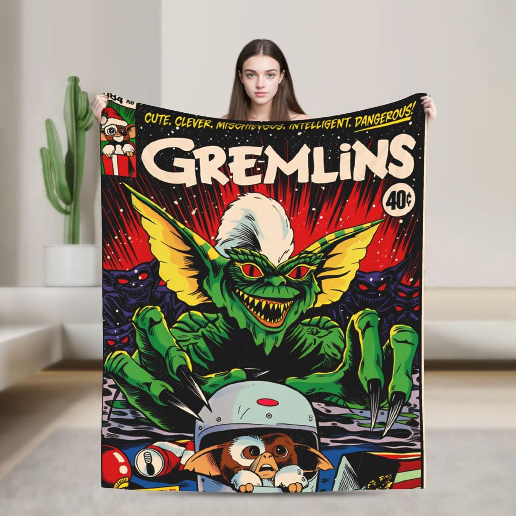 Christmas Horror Movie   Warm Blankets G-Gremlins Gizmo Camping Plush Bedding Throws Home Decor Flannel Bedspread Sofa Bed Cover