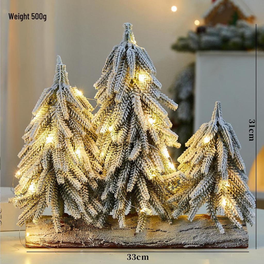 Mini Potted Christmas Tree with Snow - Perfect for Desktops, Hotels, Malls, and Window Displays
