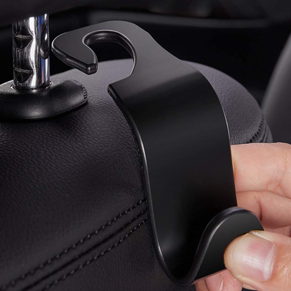 ALLVD Car Accessories and Car Seat Headrest High Load Capacity for Grocery and Easy No Removal Set of 4 Gadgets Hooks, Hooks, Coats, Bags, Luggage,