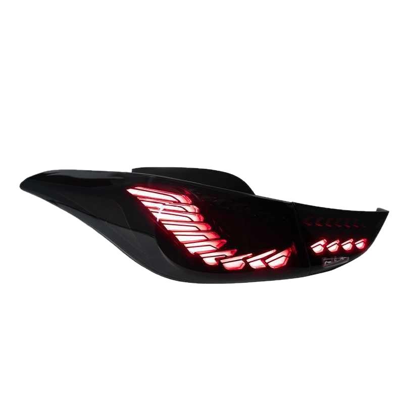Dragon Scale LED Tail Lights with Sequential Turn Signals & Brake Lights for 12-16 Hyundai Elantra