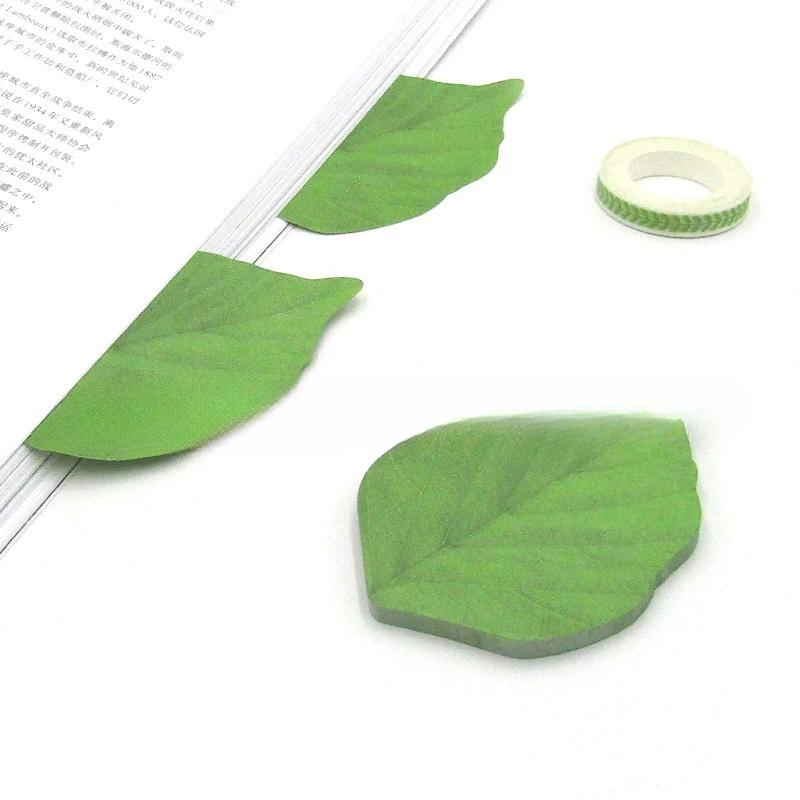 

50 листов/книга заметок с дизайном зеленых листьев Тема зеленых листьев Сильный клей Прочные Офисные Домашние Принадлежности для заметок зелёный