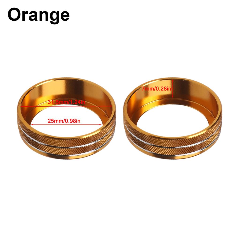 2PCS Aluminum Center Console Volume Tuning Knob Switch Trim Ring Protective Cover For Ford For Explorer 2020-2025 Auto Accessory